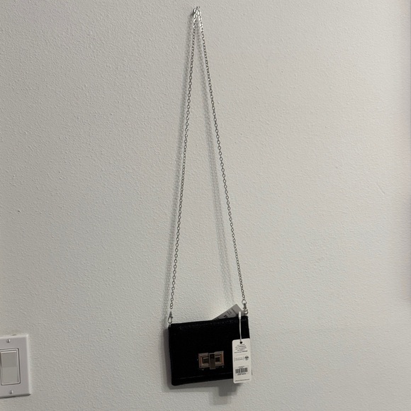 Urban Expressions Black Sequin Clutch with Silver Chain NWT - Picture 3 of 6